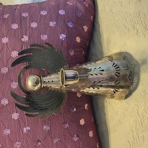 Silver angel candleholder